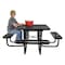 Vestil Square Picnic Table, Black, Expandable Metal, 80.5 in L PT-MX-ST-46-BK - alternate 2